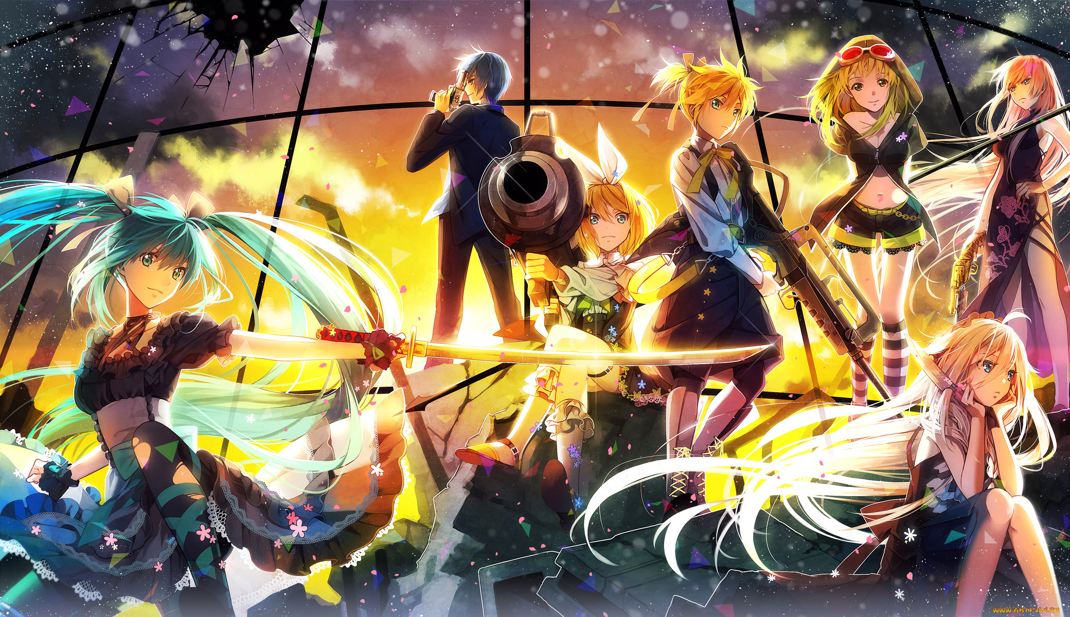 vocaloid, , , hakusai, gumi, hatsune, miku, ia, kagamine, len, rin, kaito, megurine, luka, , , , , 